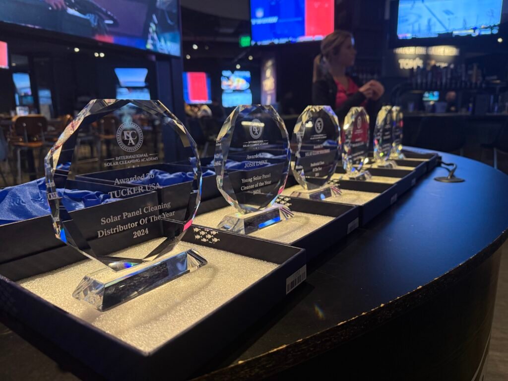 Glass awards in a row